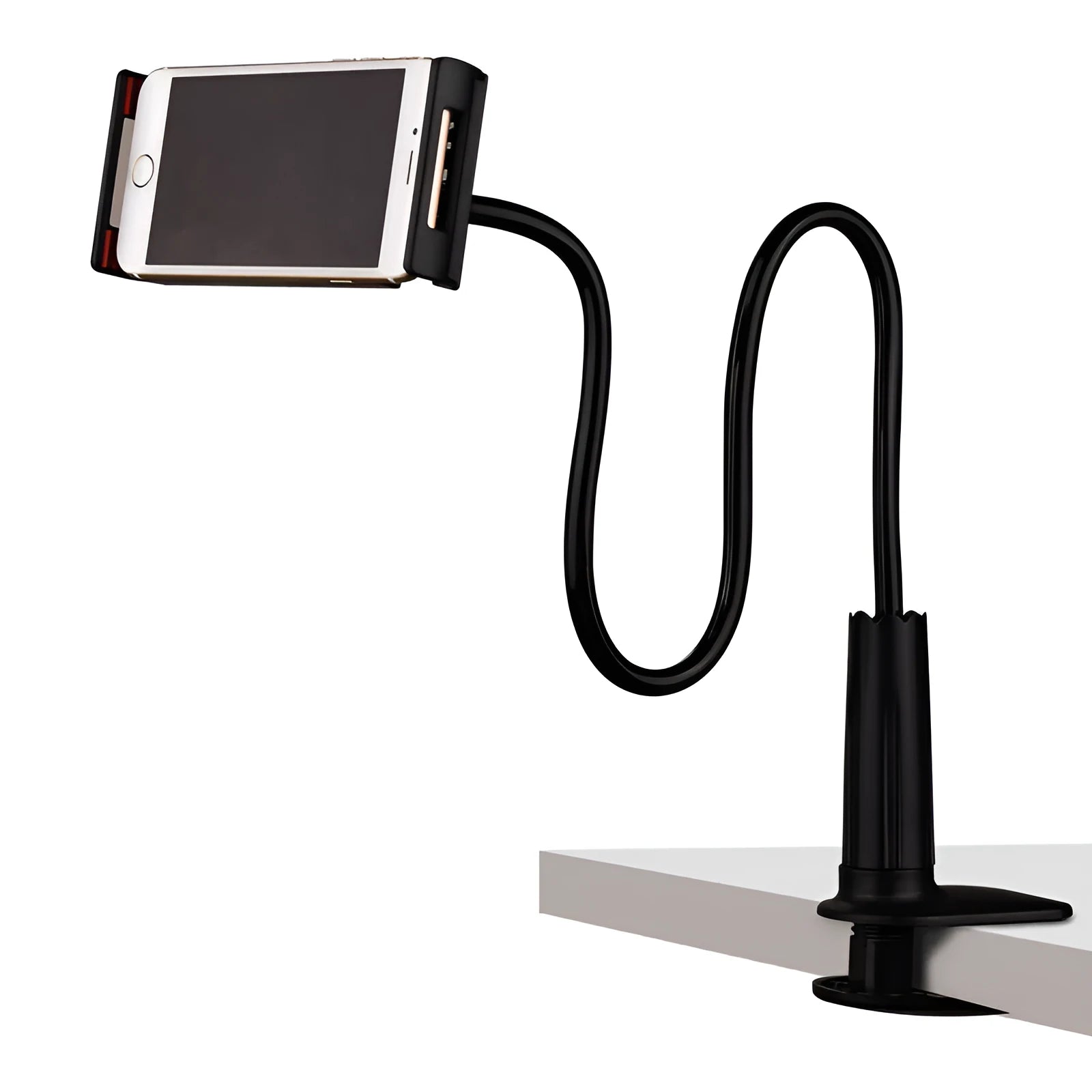 Apple compatible phone holder stand bracket black white 70cm 1m for desk bedside use