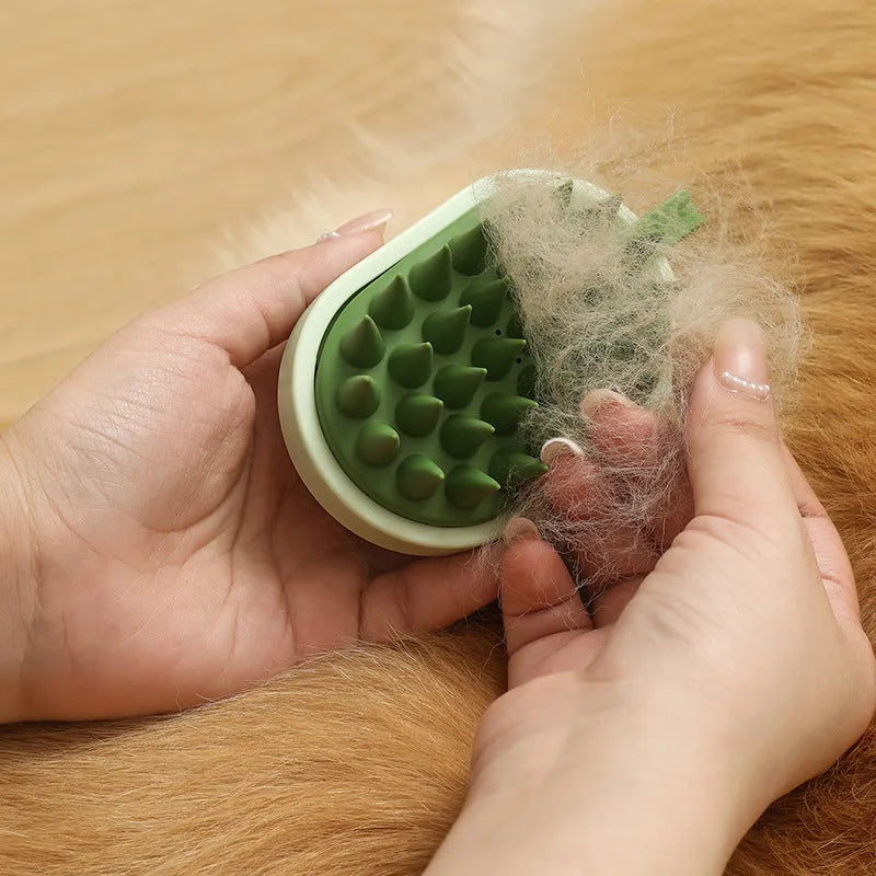 Soft silicone pet hair remover comb brush with TPR massage nodes for dog bathing