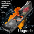 Simple Shooting Waterproof Universal Phone Case in Black Orange with Metal Construction and Lanyard
