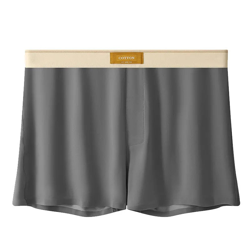 Men's ice silk underwear in solid colours showing loose fit and mid waist design
