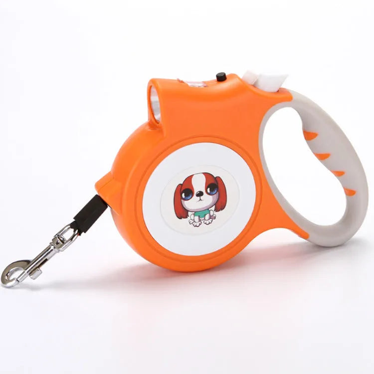 Automatic retractable dog lead with light in ABS material 5 metres long in blue