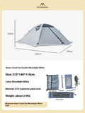 Camping rainproof sun protection portable storage tent 210D polyester checked cloth double 210x140x110cm wind resistance level 5-6 Moonlight White