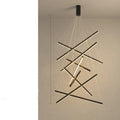 Black glass chandelier with iron frame and LED lights, remote controlled, for modern small apartment