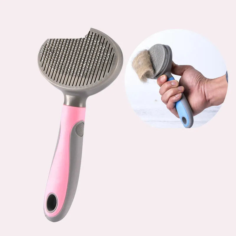 Kitten cat comb de-floating hair stripper with bent needle in candy blue colour