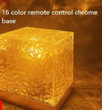 LED water ripple night light with crystal lamp and remote control projecting colourful patterns