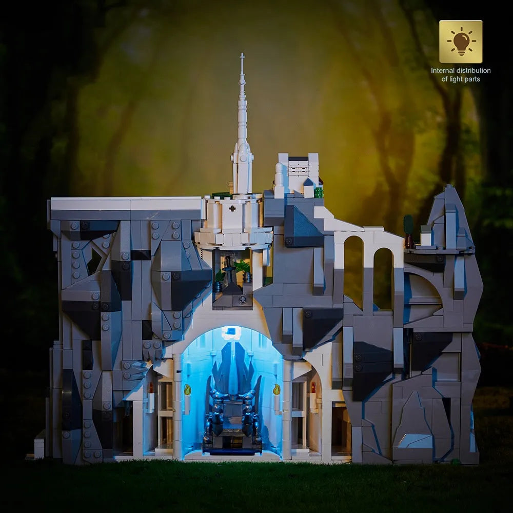 7072 Baicheng Imperial Capital castle model building blocks set with lights in colour box packaging