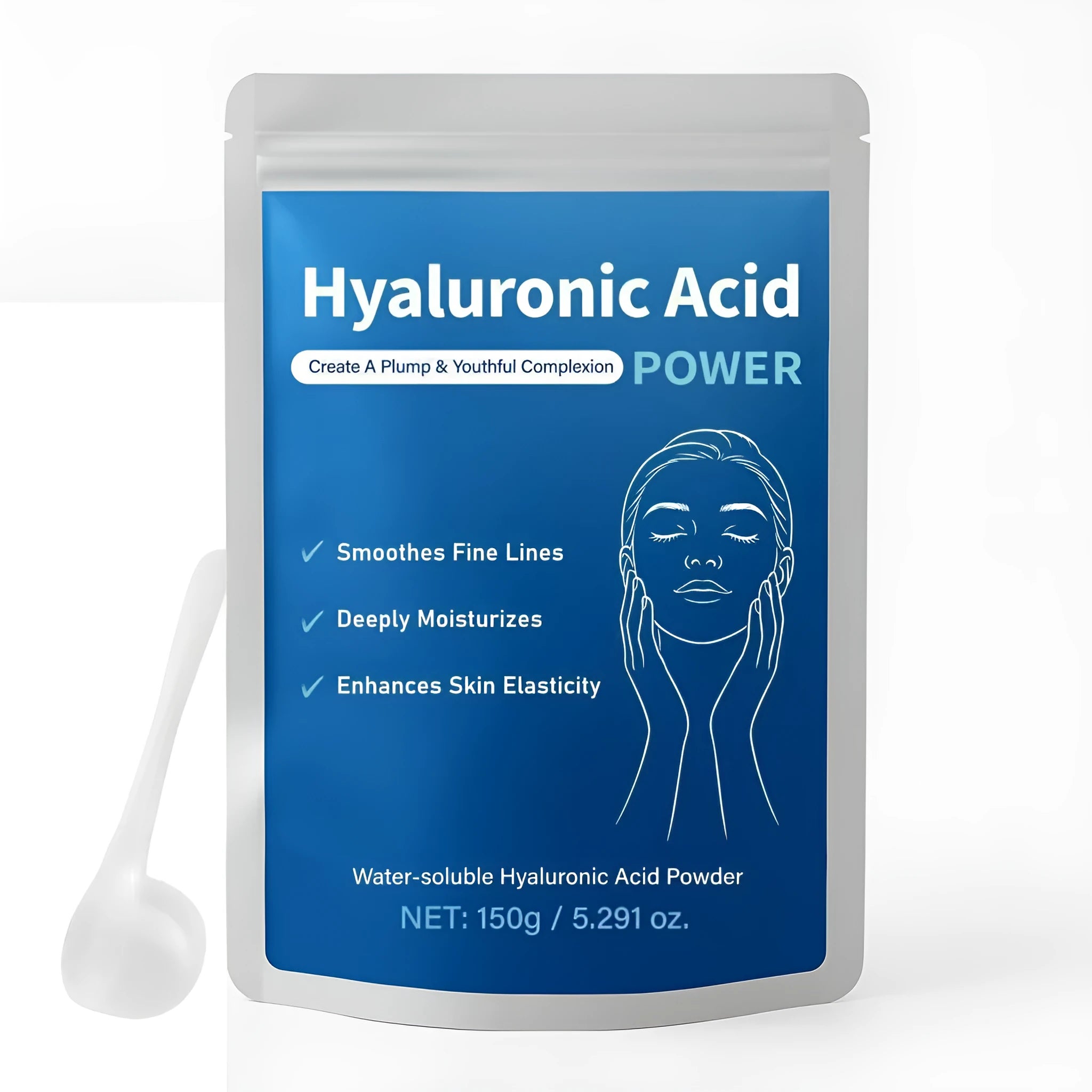 150G hyaluronic acid powder in cosmetic-grade bulk quantity for DIY skincare