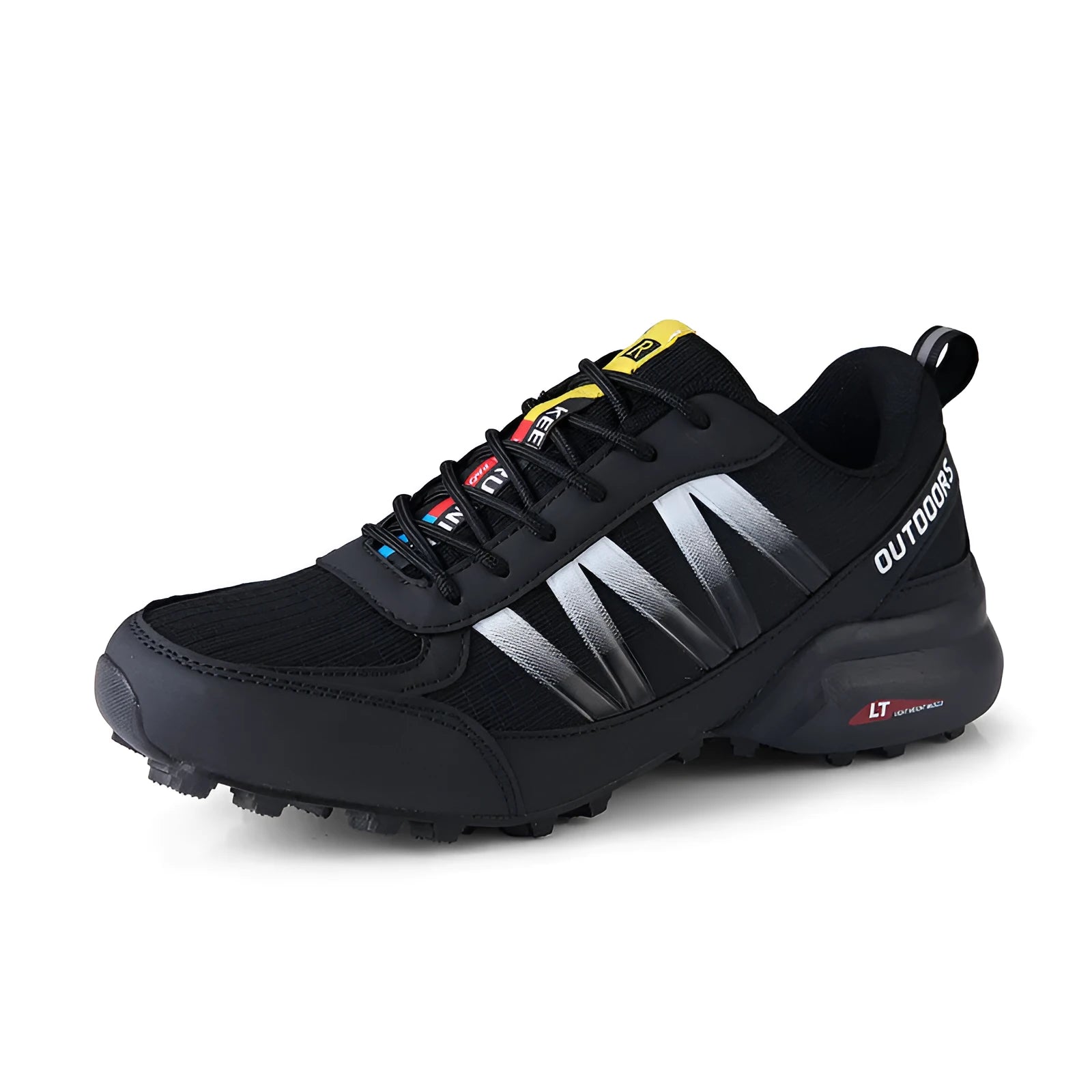 Flat-heeled mountaineering sneakers in multiple colours with a front lace-up and rubber sole.