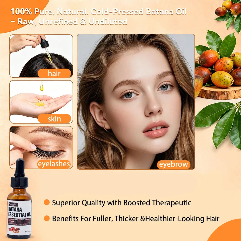 Organic Batana essential oil 30ml bottle for hair moisturising and repair