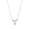 Women's sterling silver necklace showing Angel Wings and Fishtail pendant options on an adjustable O-ring chain.
