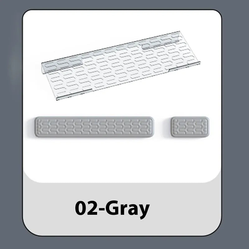 Double-sided memory foam keyboard and mouse pad with wrist support in various colours.