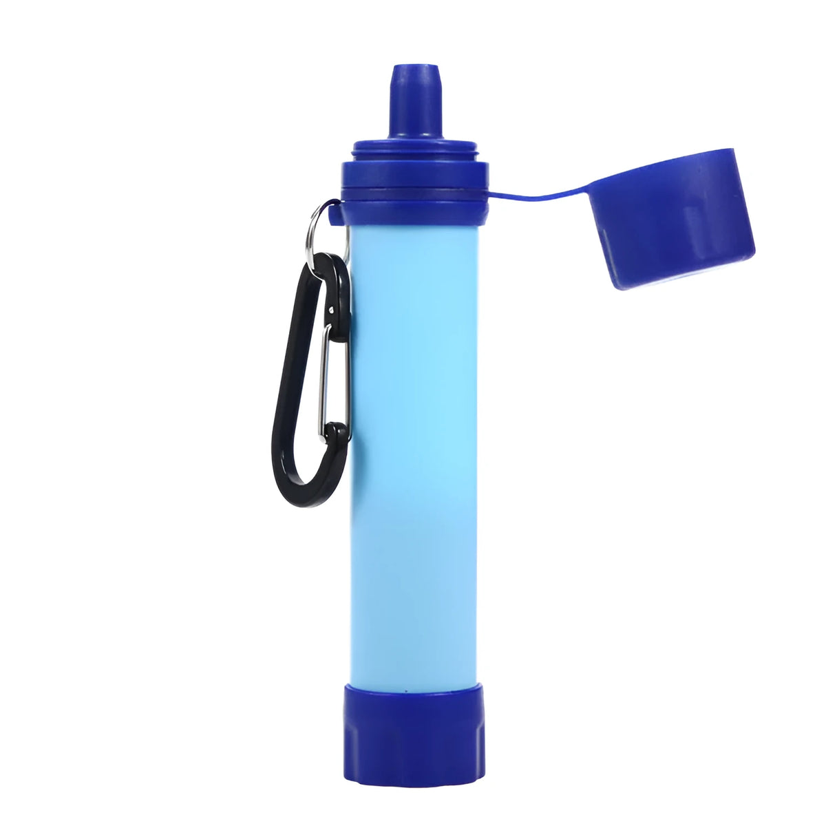 18cm outdoor portable water filter straw in army green and blue for camping hiking emergency survival