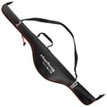 EVA thick portable fishing tackle bag in black, 125x10x20 cm, foldable with shoulder strap