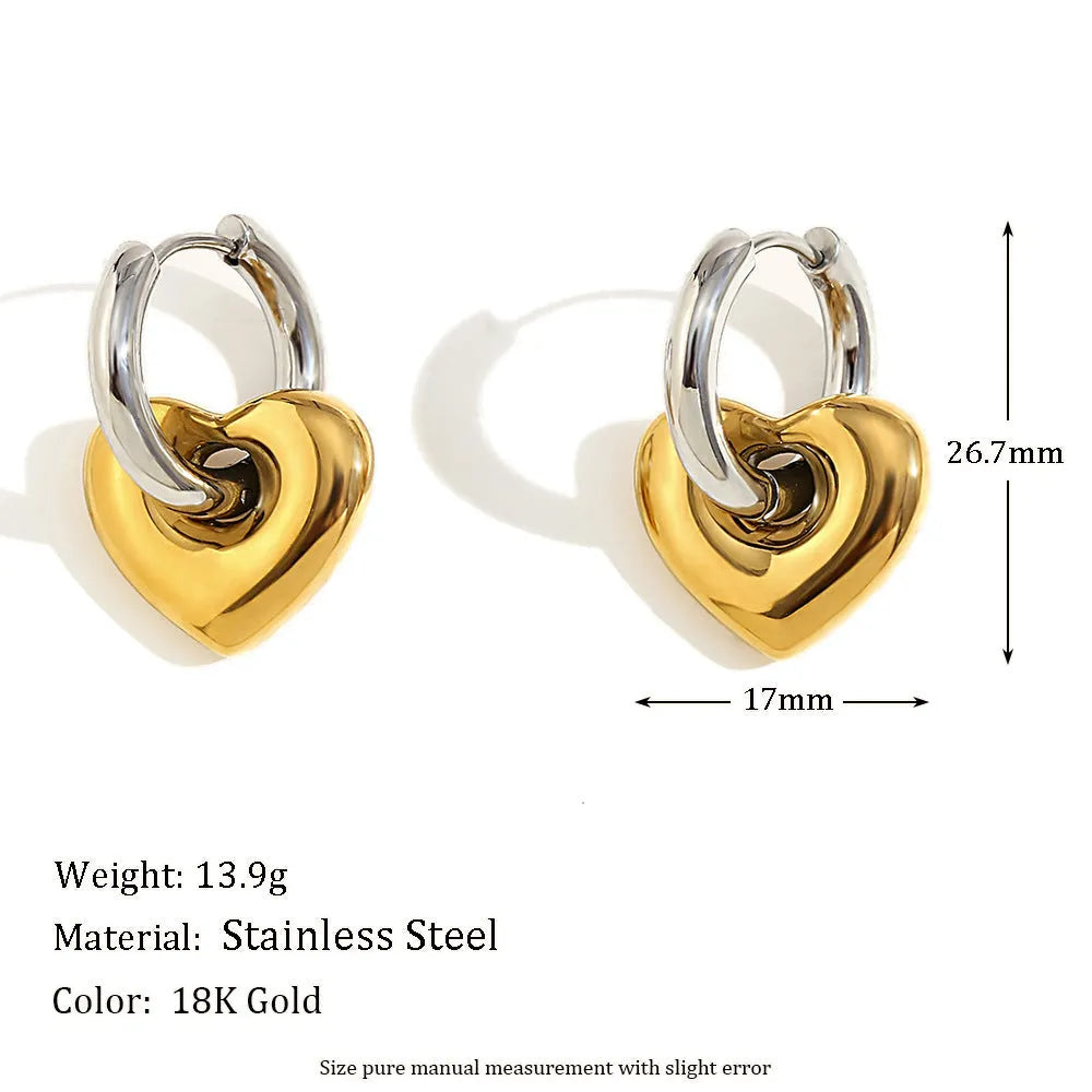 Gold geometric jewellery set with earrings, bracelet and necklace for women