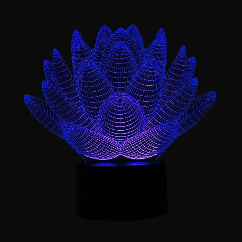 Modern lotus-shaped LED night light with acrylic shade and touch control