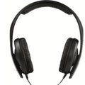 Black wired head-mounted monitor headphones with 40mm driver and 2.5m cable on a desk
