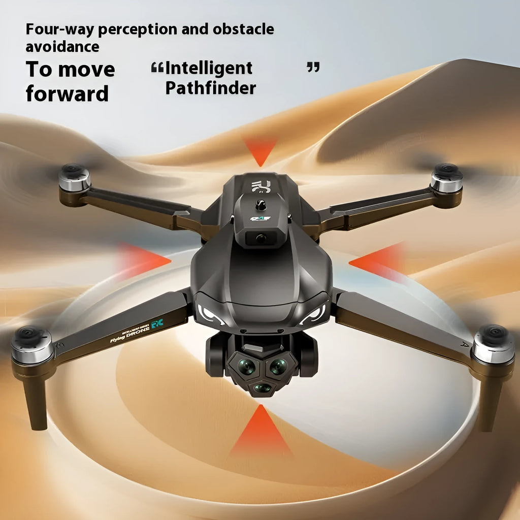 Brushless folding drone with 5G screen remote control, 4K camera, and colourful slide lights