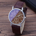 Men's watch with 38mm blue glass dial and PU strap