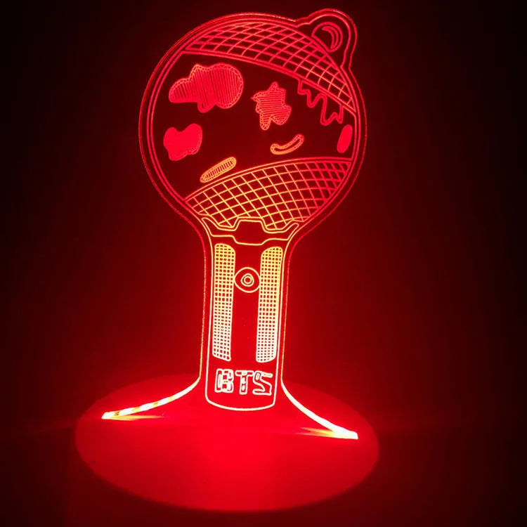 Acrylic transparent display stand holding BTS Light 101 Tower Gem building lamp