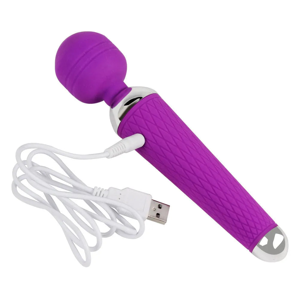 Pink electric female vibration AV stick with charging port, ABS body, 200mm length, automatic thrusting function.