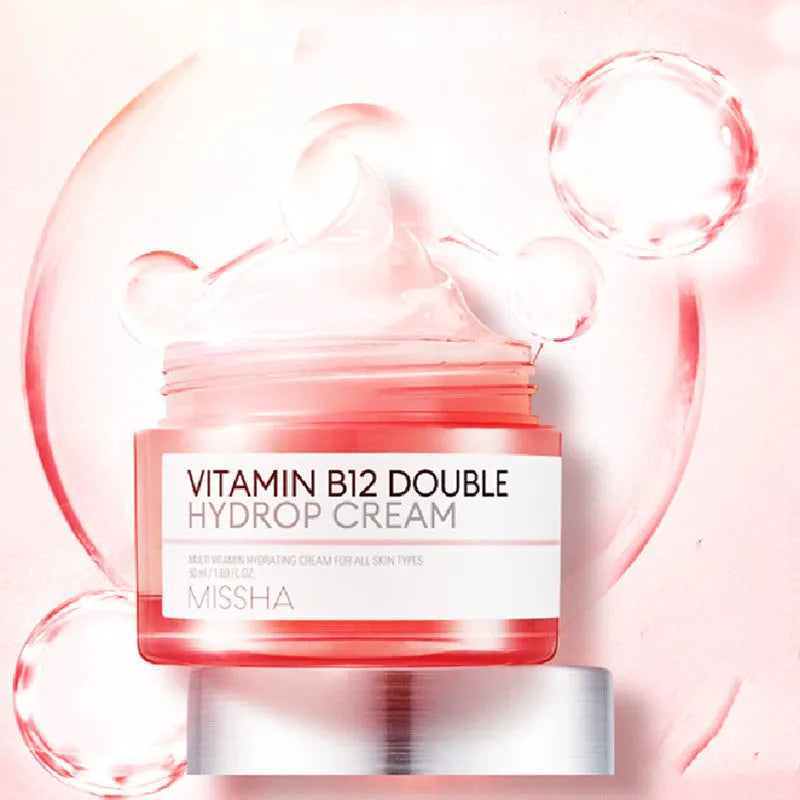 Missha Vitamin B12 Pink Moisturizing Cream 50ml in pink tub with white lid