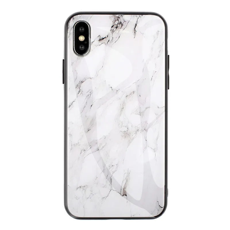Huawei mobile phone case with marbled glass and TPU protective shell in blue colour.