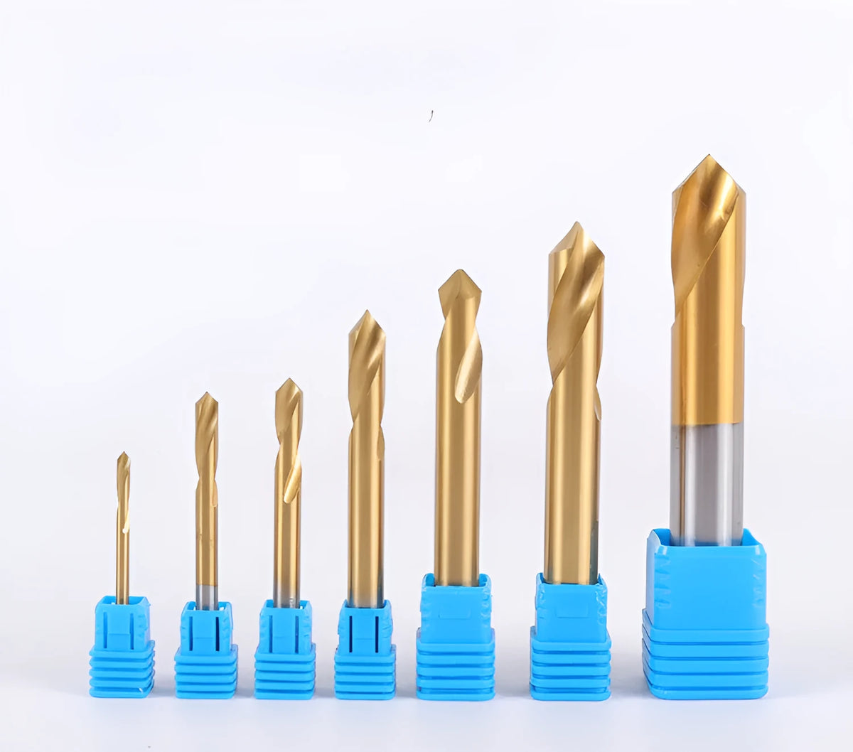 Cobalt HSS titanium coated spot drill with straight shank for metal spotting