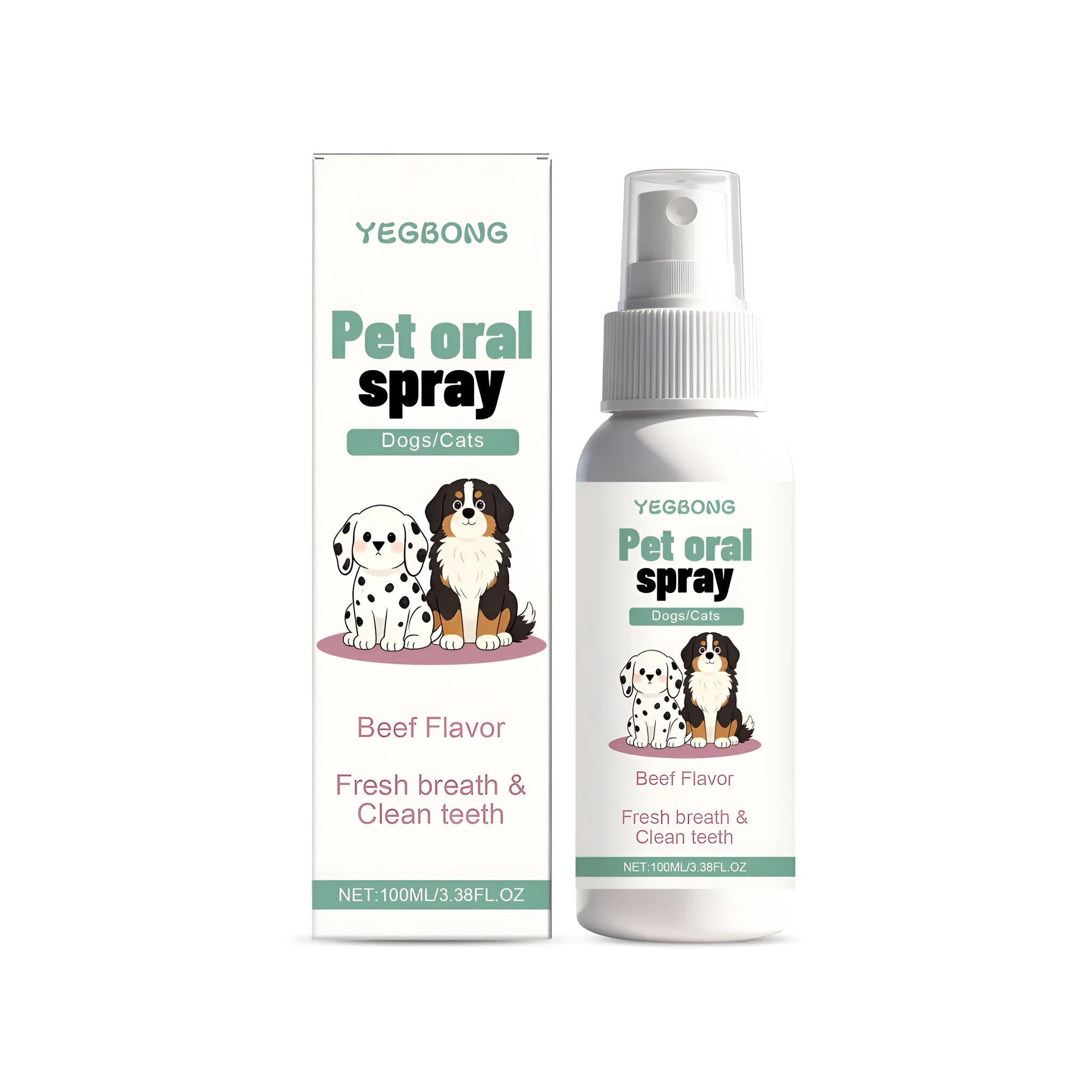 Pet oral spray bottle 100ml with honeysuckle and enzymes for dog and cat dental care