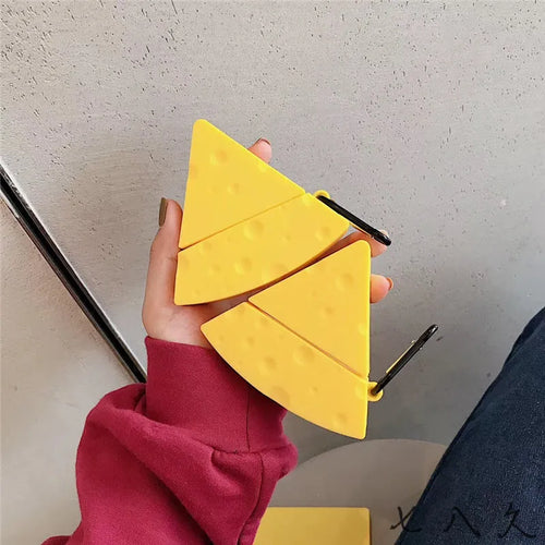 Yellow silicone protective case cover for Apple AirPods 1, AirPods 2 and AirPods Pro 3 generation.