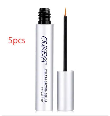 Silver packaged 5ml eyelash growth essence bottle for gentle eyelash repair and care