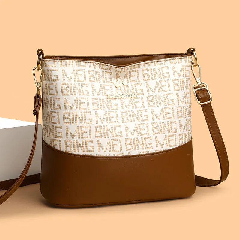 Brown soft PU leather messenger bag with organisation compartments and urban simplicity design