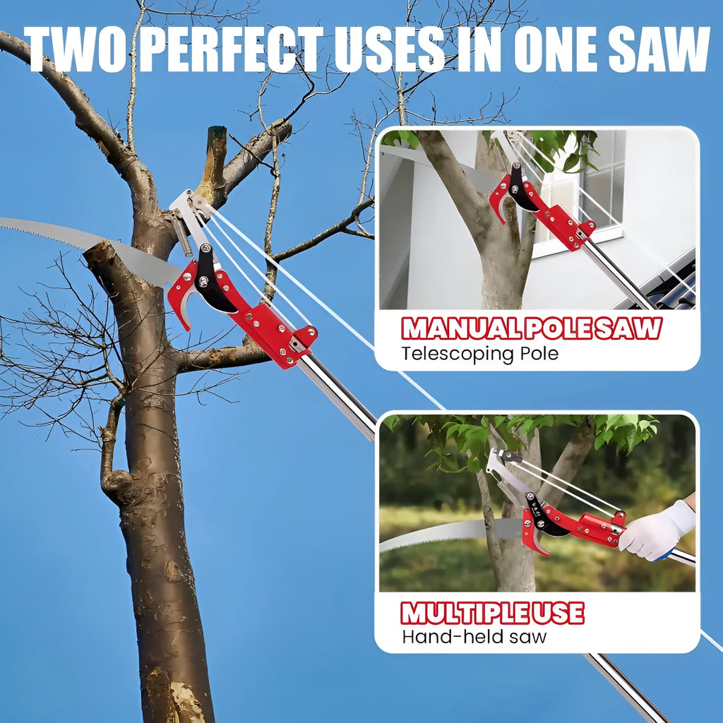 Pull rope pruning shears high branch shears 3.3m metal tree pruner for garden cutting