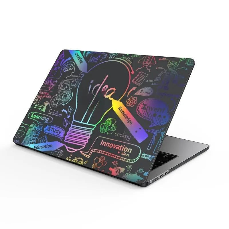 Plastic laptop protective case for MacBook in bronzing black finish, showing hard shell cover on computer