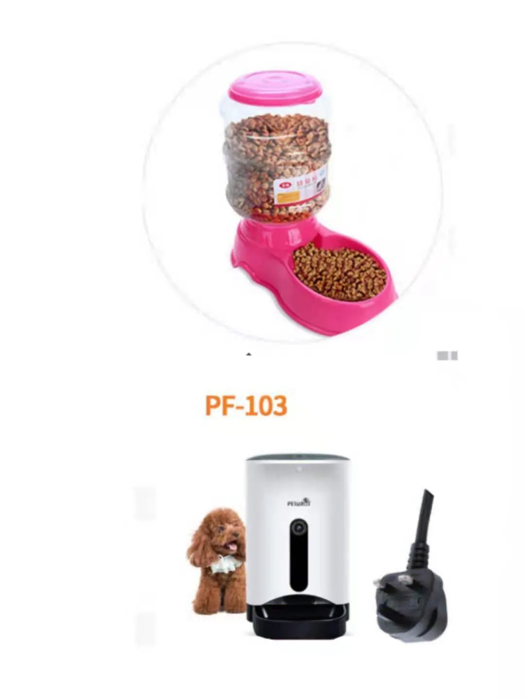 3.5L automatic gravity pet feeding basin for cats and dogs, available in blue, green, and pink colours