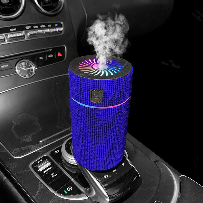 Car-mounted air humidifier and purification system with water-diamond filter measuring 14cm