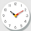 Three-dimensional white acrylic wall clock with UV print and metal pointers, 30 cm dia
