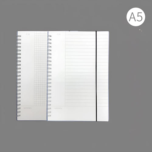 Hard cover A4 notebook with PP plastic and grid ruling patterns for accounting use