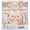Beige cotton baby clothes gift set with cartoon animal print cardigan for newborns 0-1 year