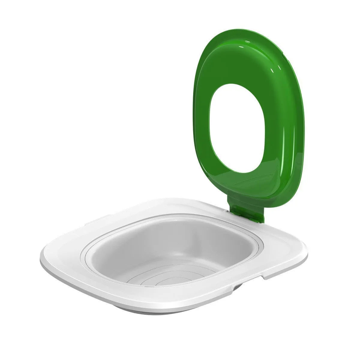 Fifth generation cat toilet with trainer tray and mat in grey, green or blue colours