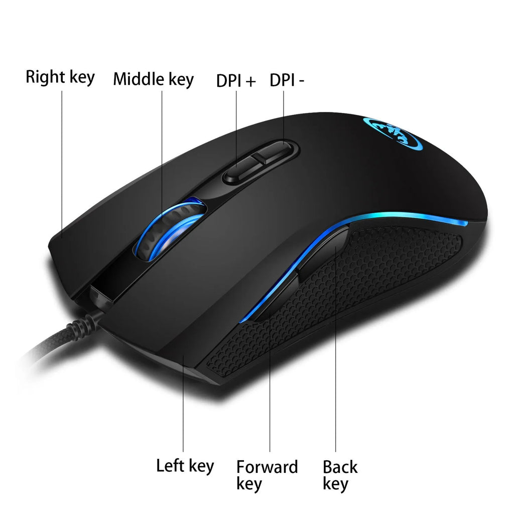 White and black keyboard and mouse combo with colour backlighting and 1.5-metre USB cable