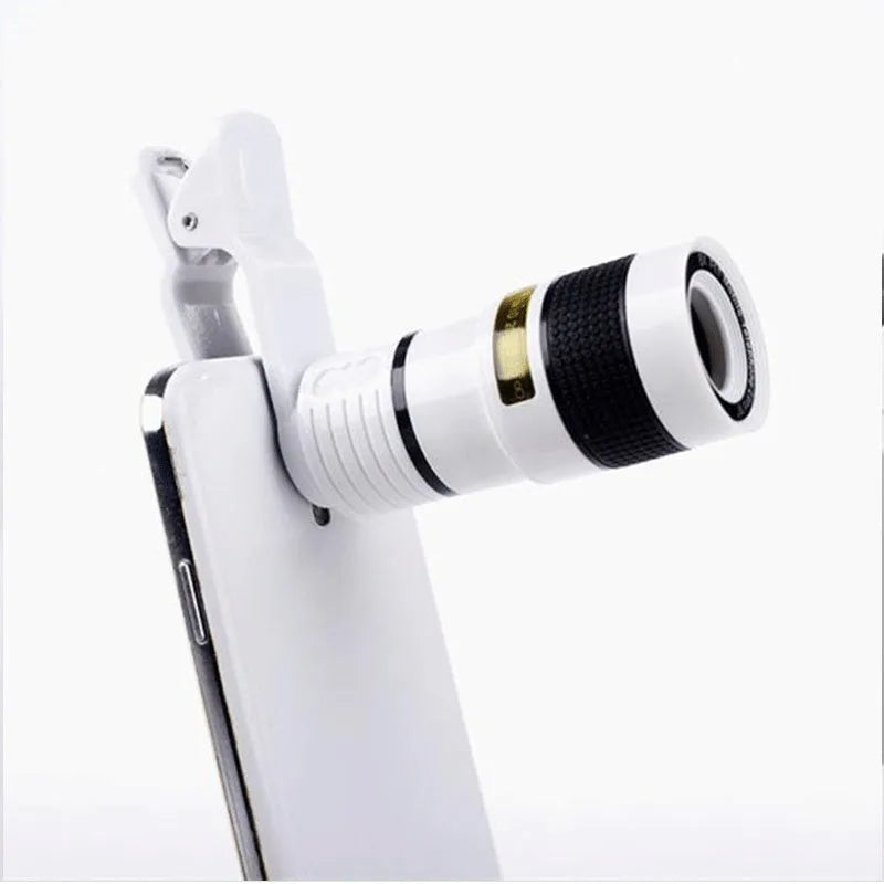 12X magnification phone telescope with adjustable clip for smartphone photography