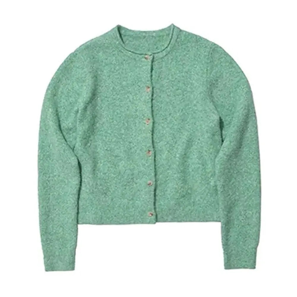 Loose lazy style knitwear top for women, cardigan with splice detail, long sleeves, free size, polyester fabric