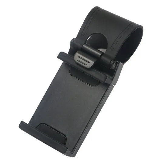 Black universal car steering wheel clip mount holder for iPhone Samsung Xiaomi Huawei smartphones