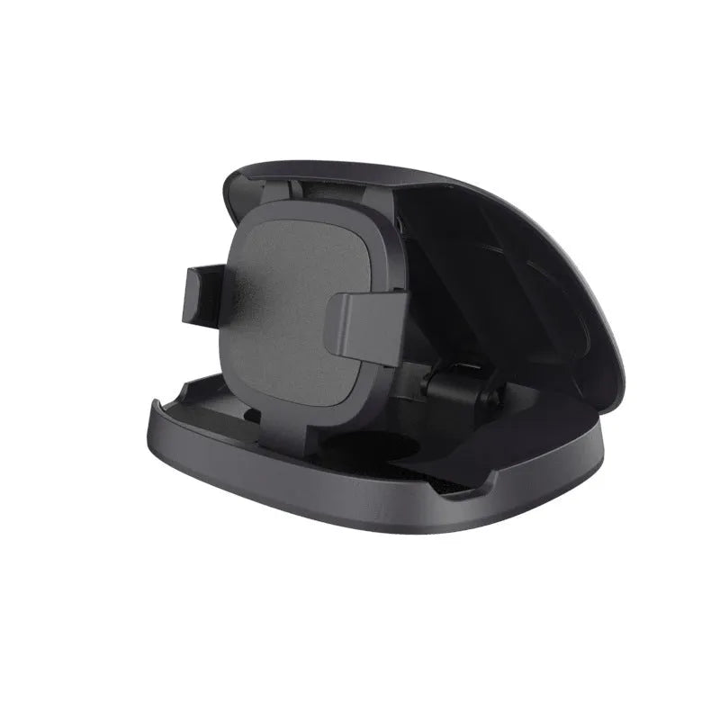 Black plastic rotating car phone bracket with suction cup mount for windscreen or dashboard installation