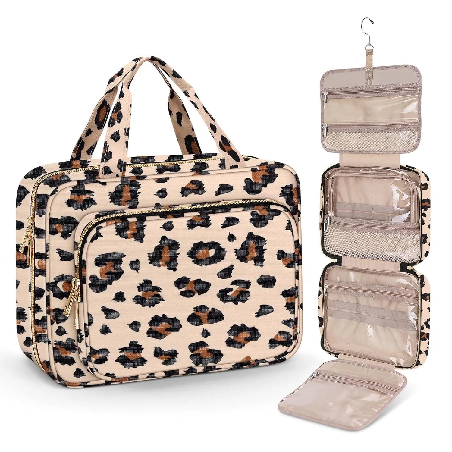 Polyester travel wash bag for cosmetics storage in multiple colour options