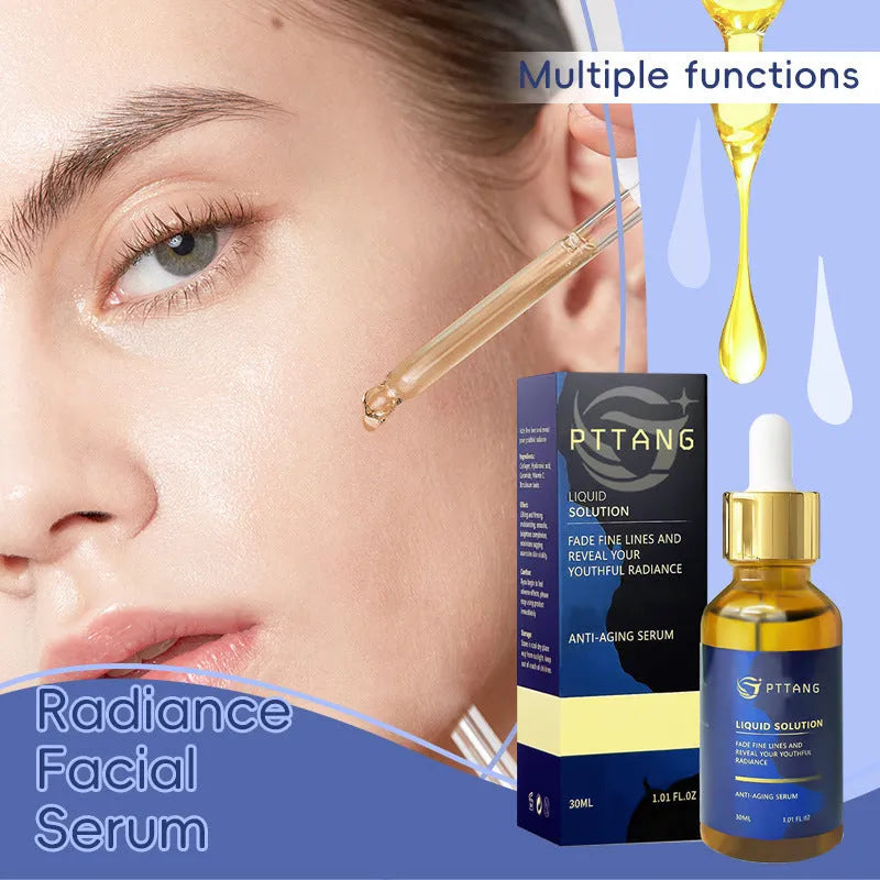 Glorious Facial Liquid moisturiser bottle measuring 10.1cm tall with squared 3.3cm base