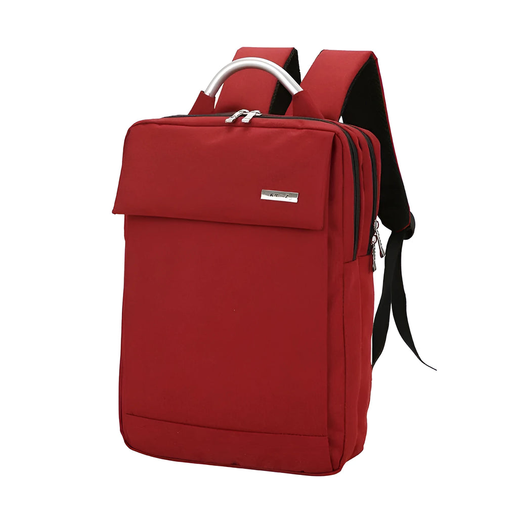 Double shoulder bag nylon 15-inch notebook PC business knapsack in black with ID and phone pockets