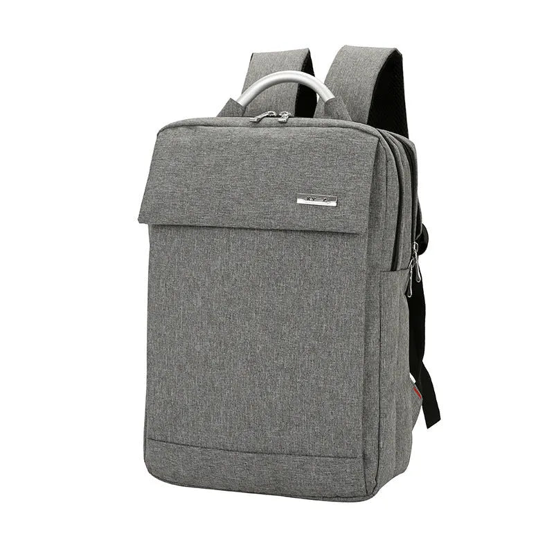 Double shoulder bag nylon 15-inch notebook PC business knapsack in black with ID and phone pockets