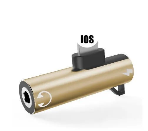Lightning to 3.5mm headphone adapter for iPhone in five colour options: black, gold, pink, red, silver