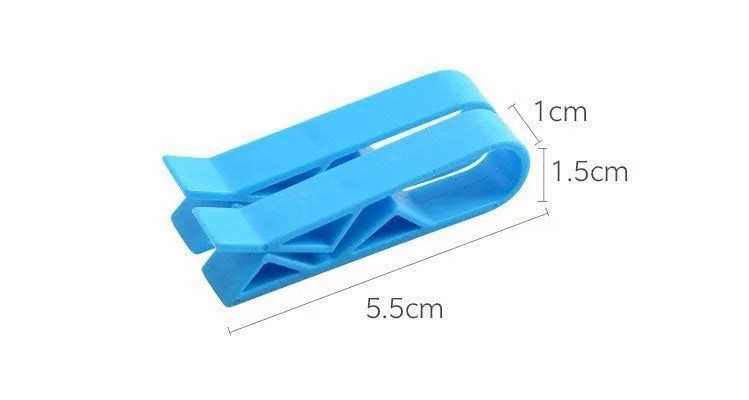 Pack of 10 white PP plastic garbage bag fixing clips for rubbish bins